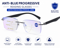 Anti-Blue Progressive Reading Glasses – Auto Focus Blue Cut Eyewear (Pack of 1)